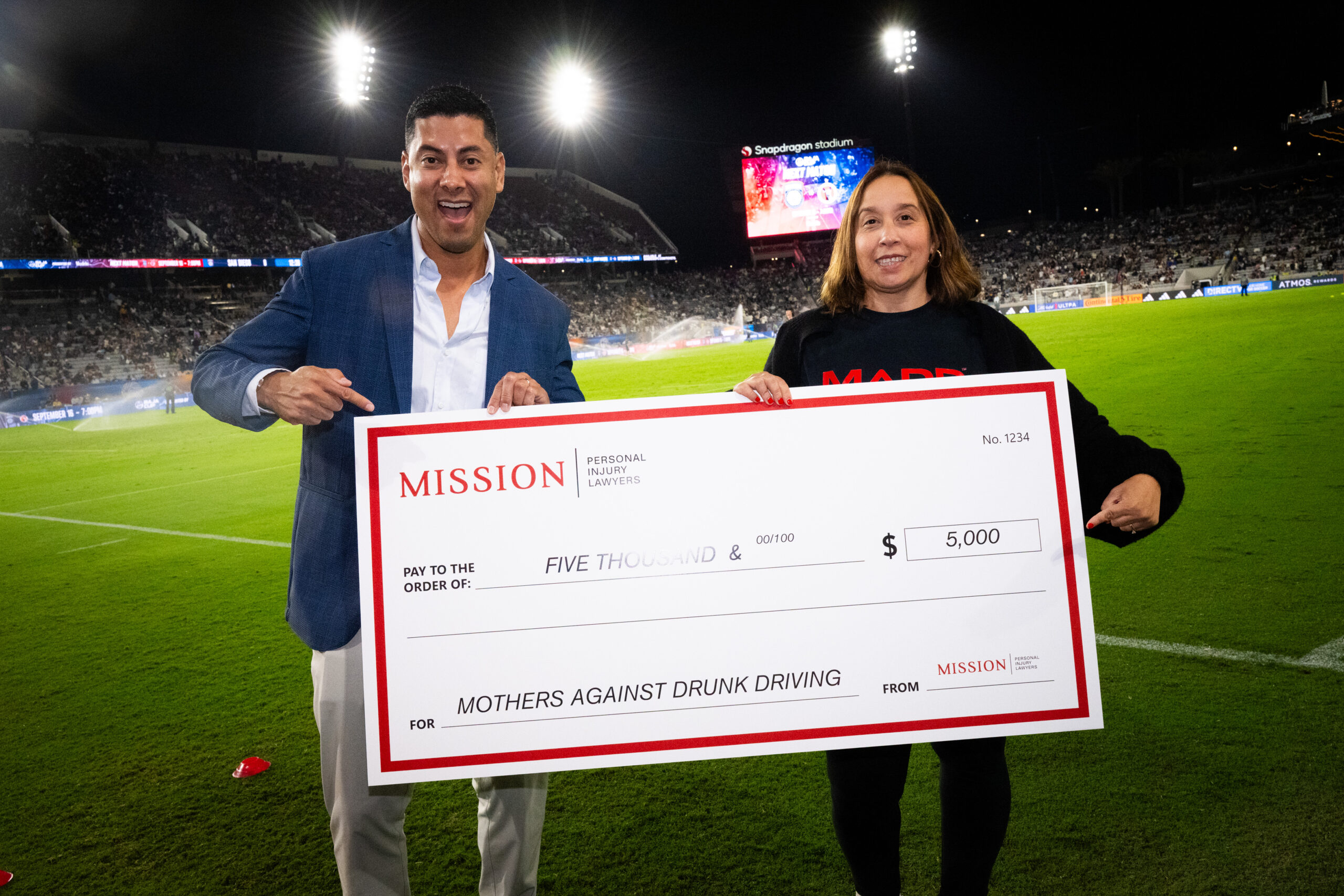 Mission Personal Injury Lawyers Partners With San Diego FC to Support MADD San Diego